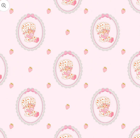 Vintage strawberry girl portrait