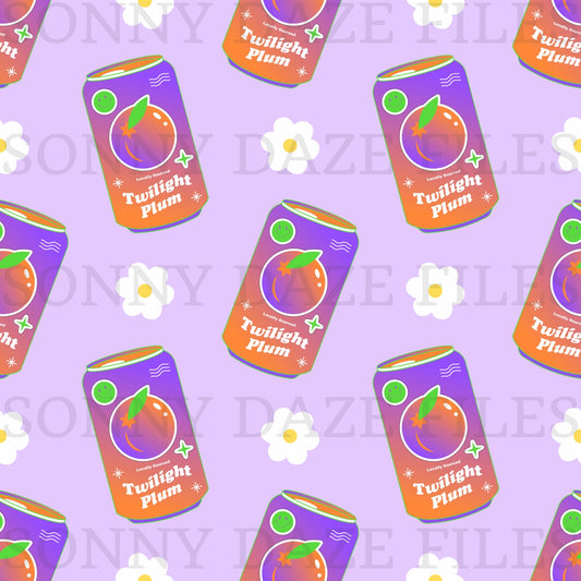 Plum floral soda