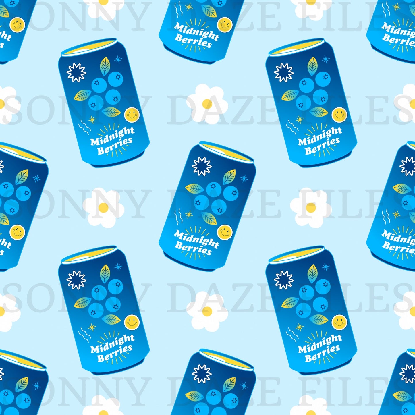 Blueberry floral soda