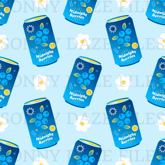 Blueberry floral soda