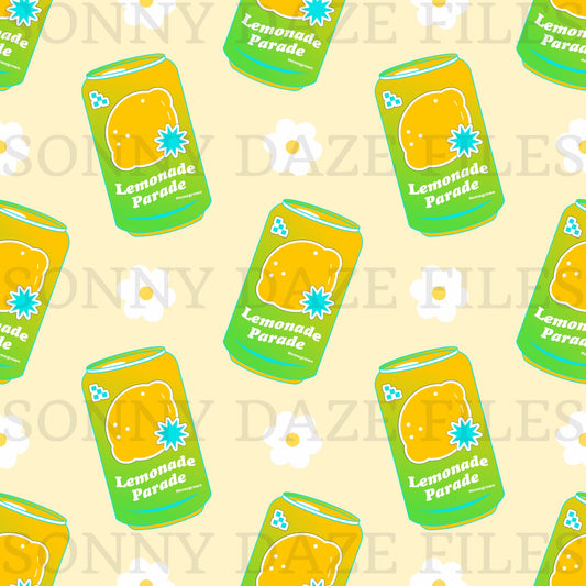 Lemonade floral soda can