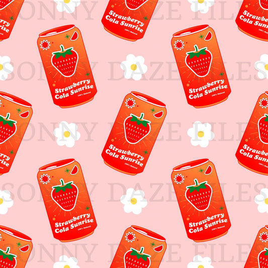 Strawberry floral soda