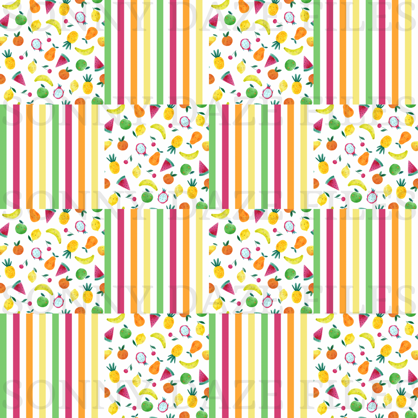 Fruit checkered patchwork