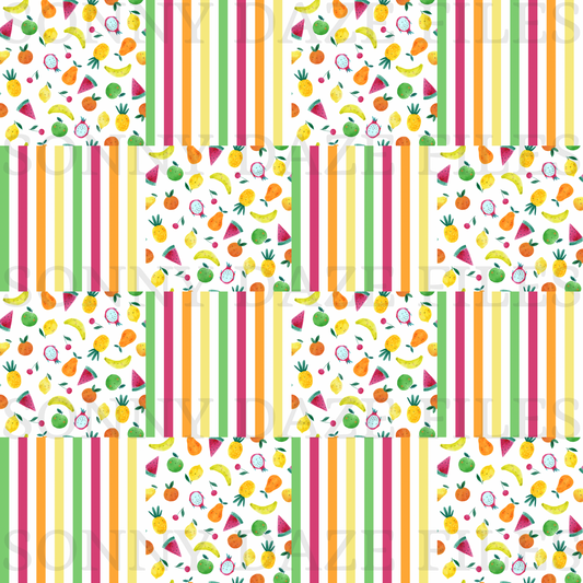 Fruit checkered patchwork