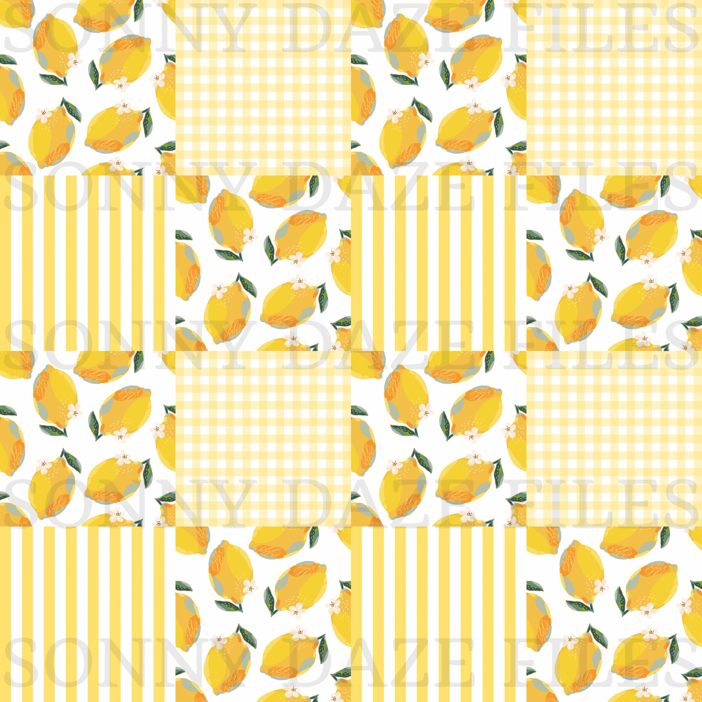 Lemon checkered patchwork