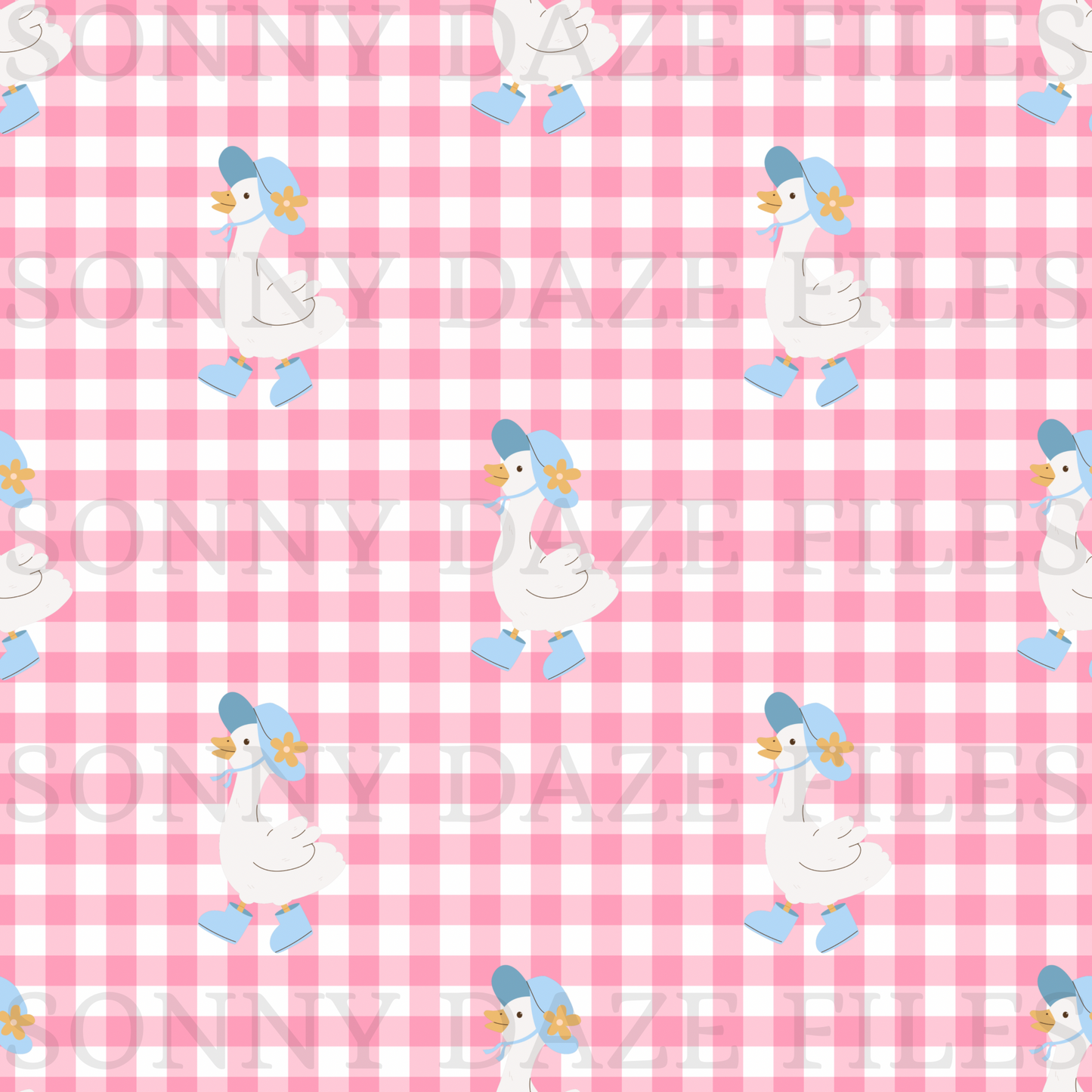 Goose on gingham
