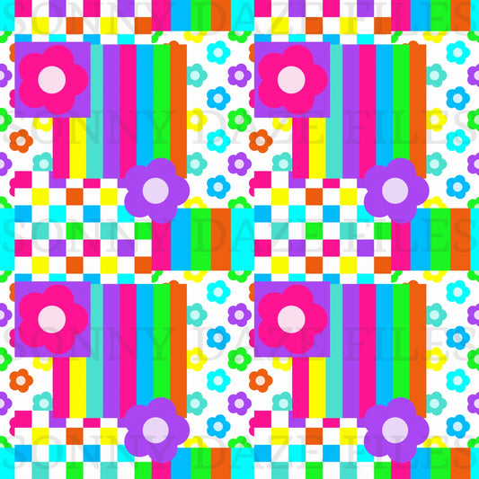 Rainbow floral Patchwork