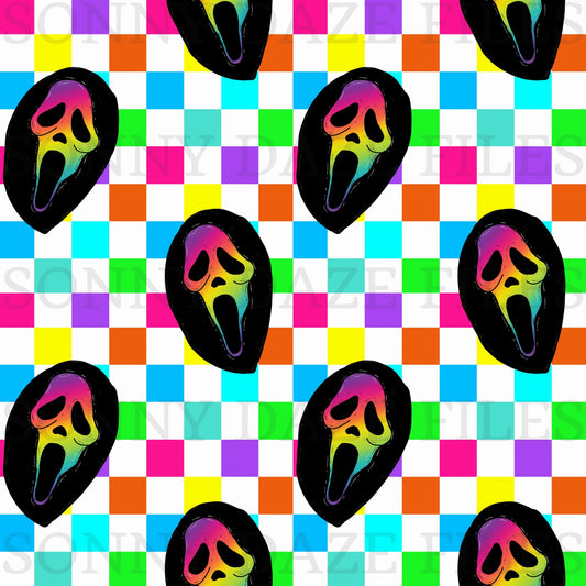 Rainbow checkered ghost
