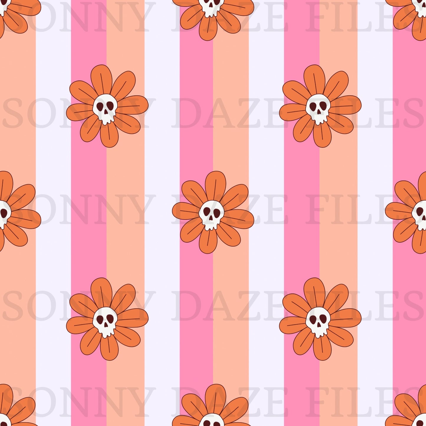 Hallween flower stripes