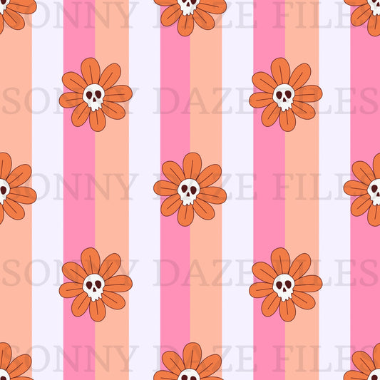 Hallween flower stripes