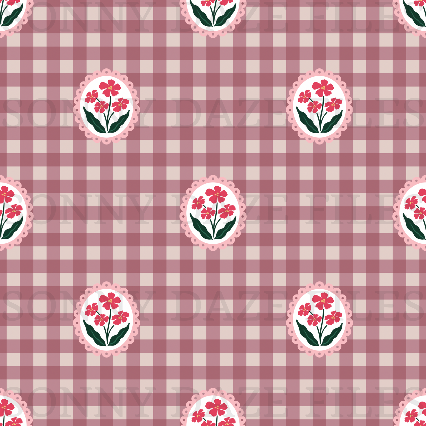 Flowers on gingham