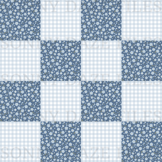 Floral checkered patchwork