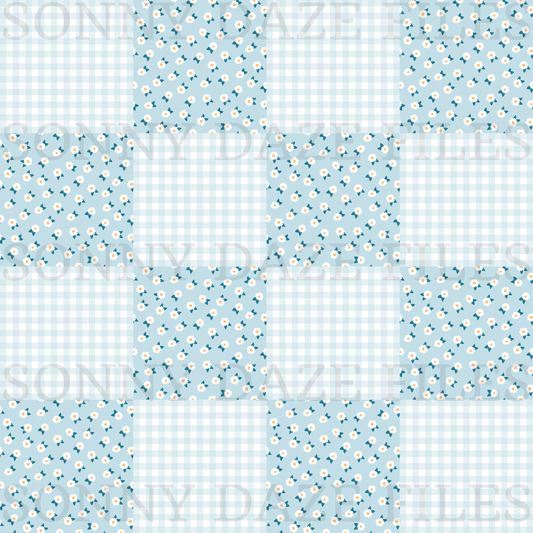 Floral checkered patchwork