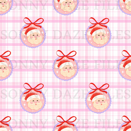 Santa pink plaid