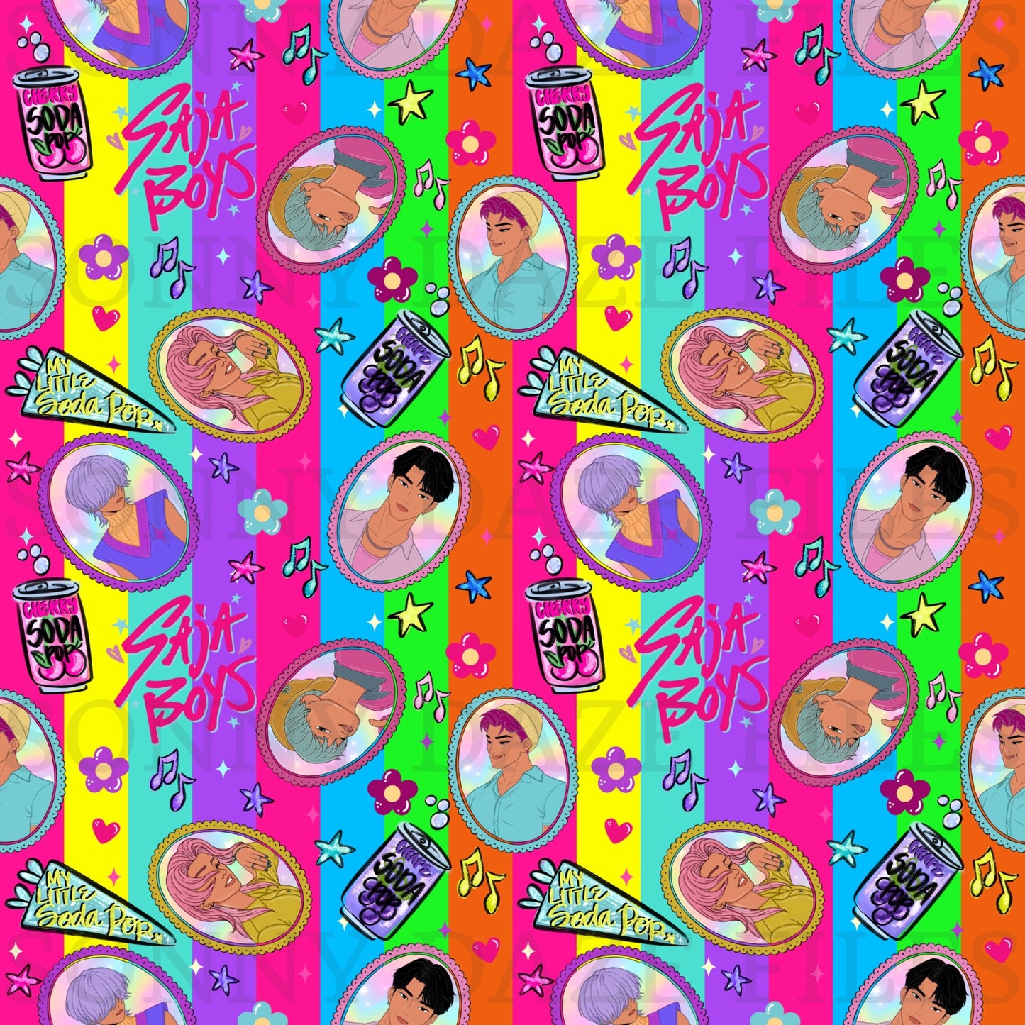 Kpop Demon boys bright stripes