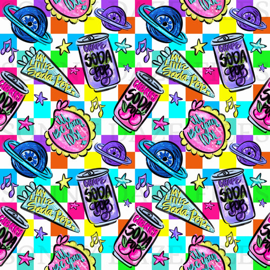 Soda pop rainbow checkered