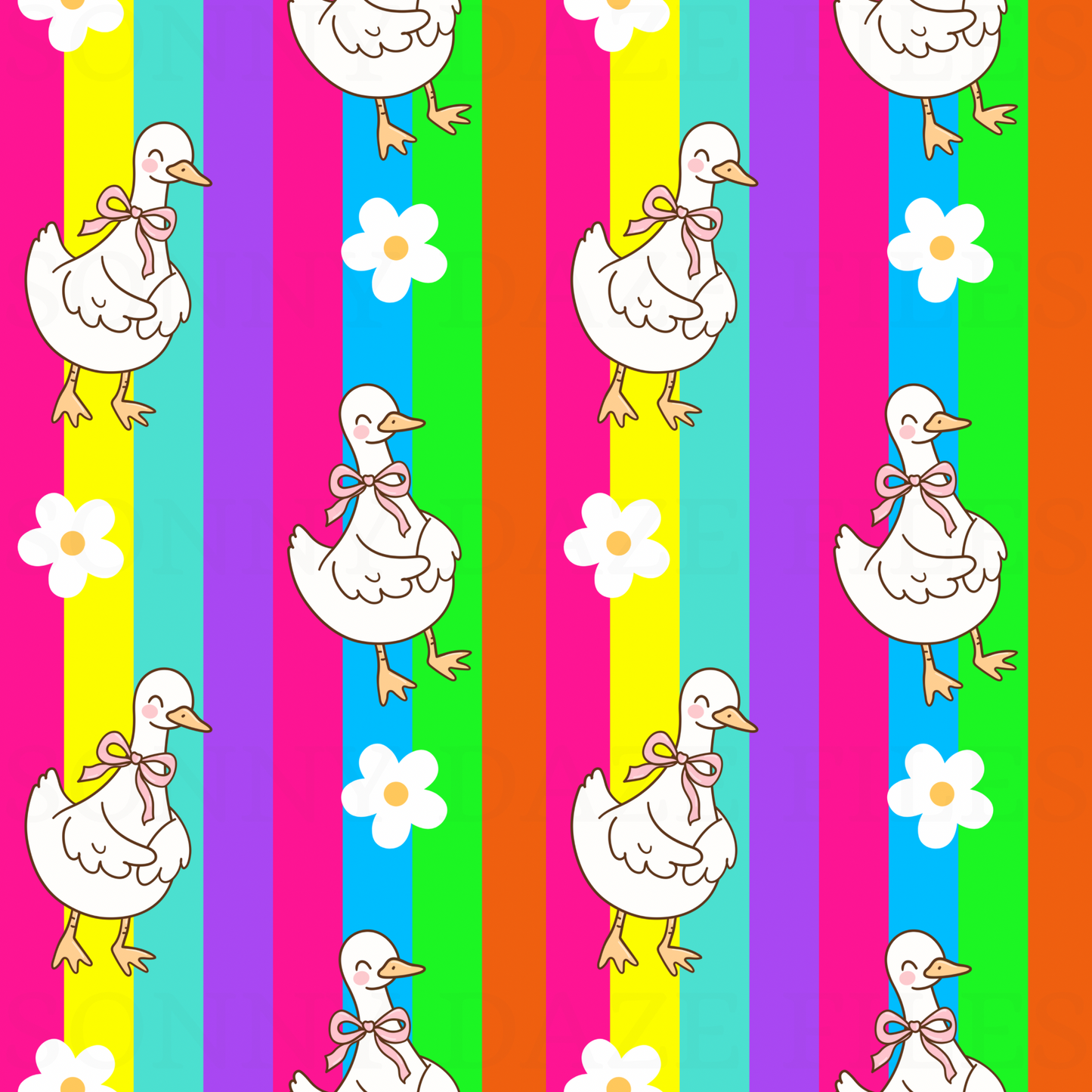 Rainbow stripes goose