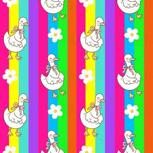 Rainbow stripes goose