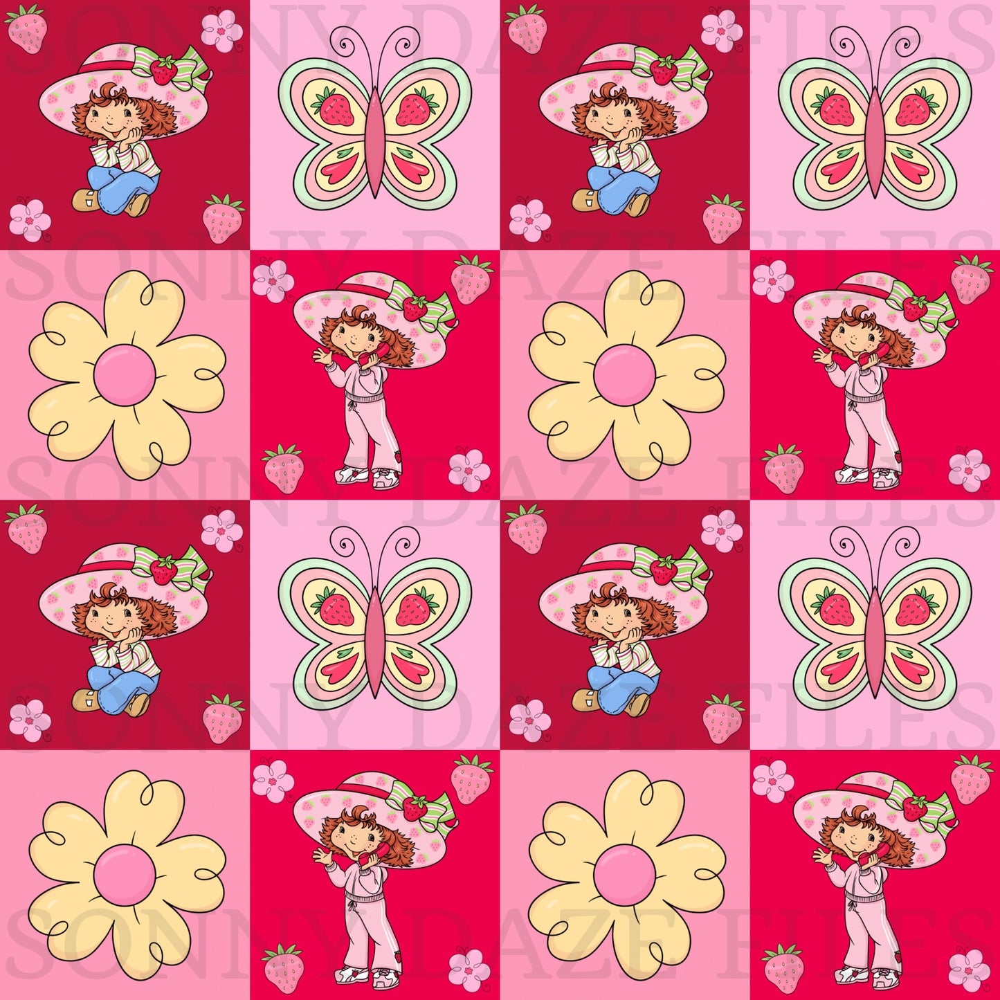 Strawberry girl checkered