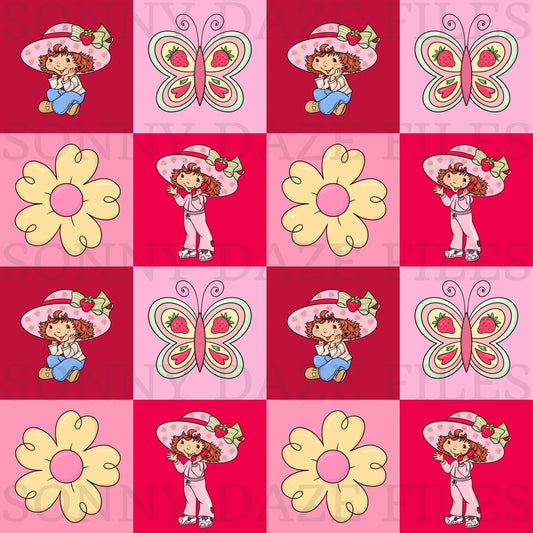 Strawberry girl checkered