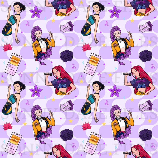 Hunter girls purple wavy background