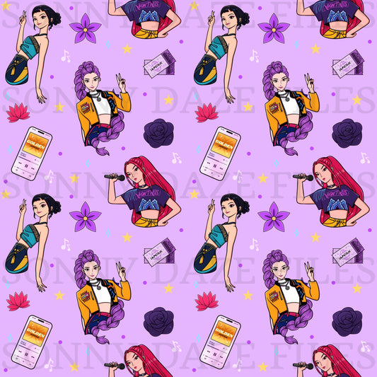 Hunter girls purple background