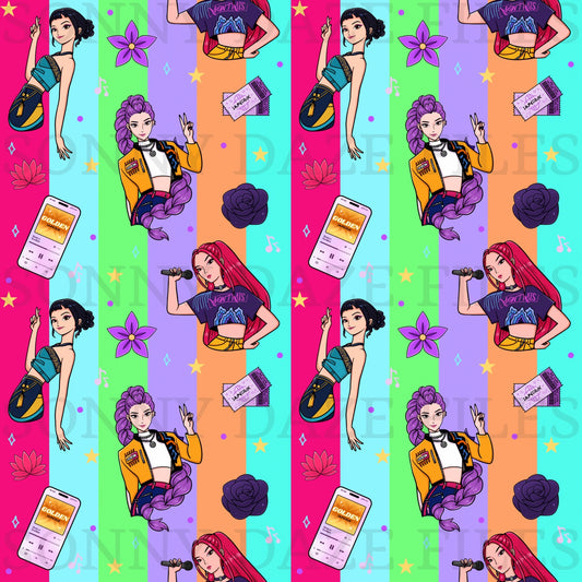 Hunter girls striped background