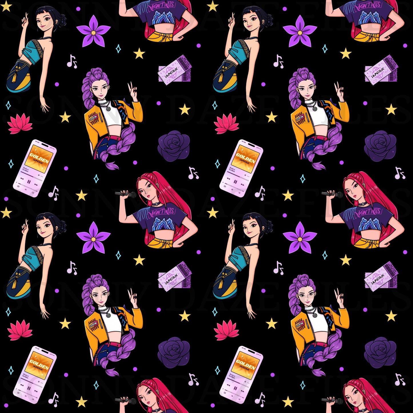 Hunter girls black background