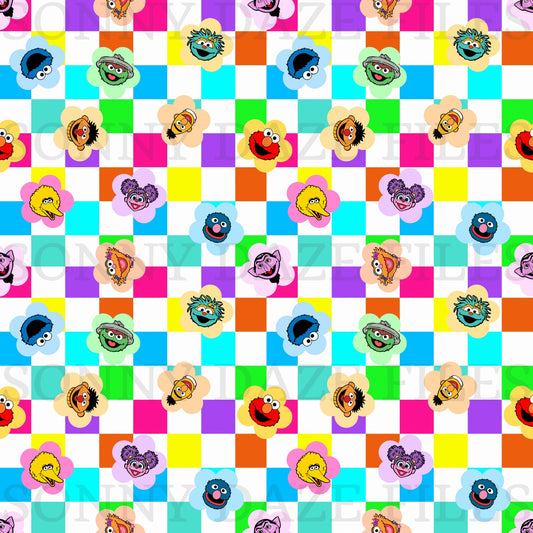 Puppet flowers checkered
