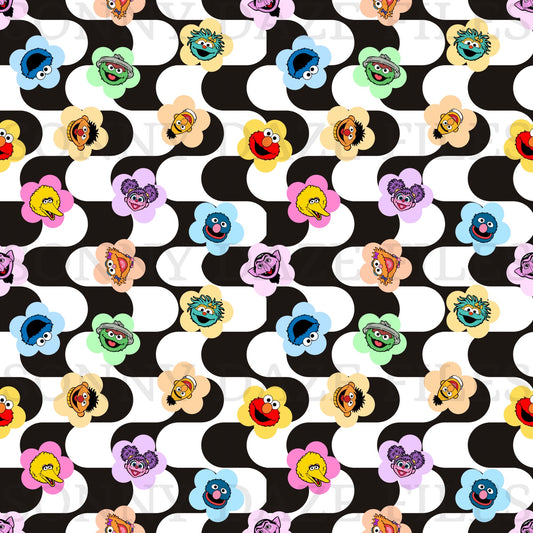 Puppet flowers wavy stripes