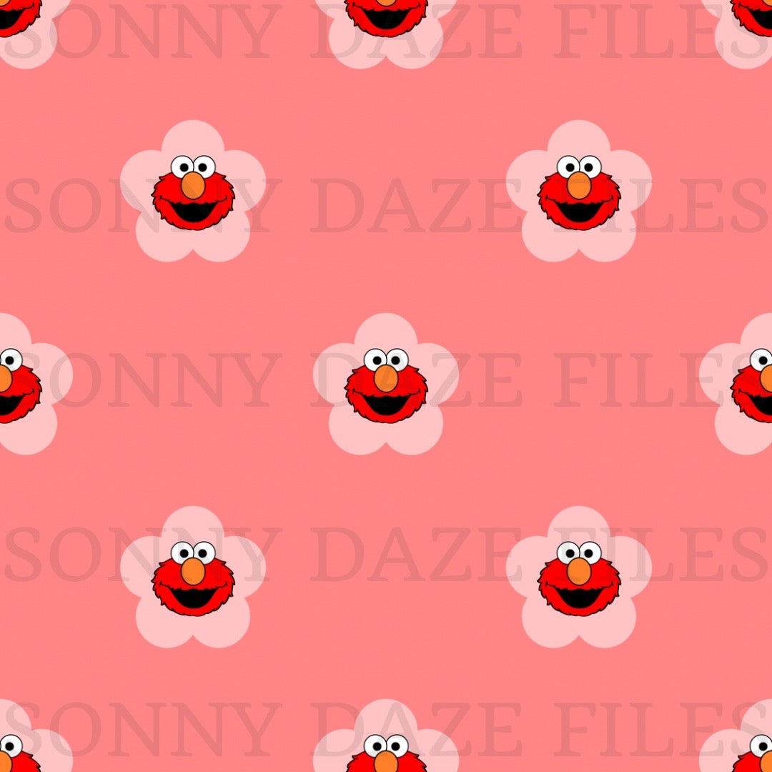 Red puppet monster flower and stripes