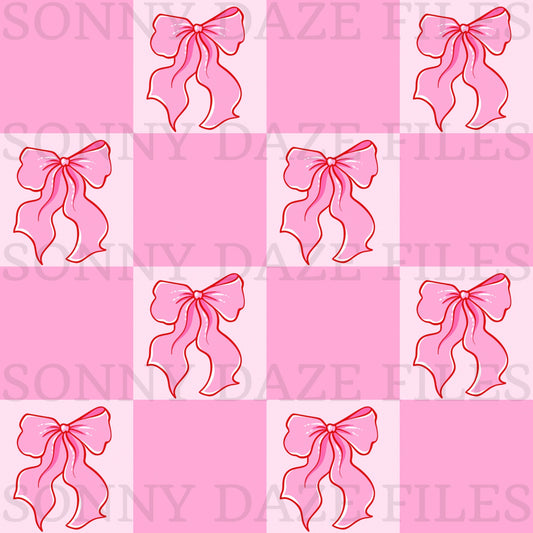 Pink checkered bows