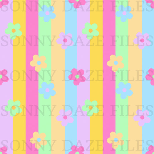 Stripes with flowers