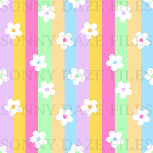 Stripes with white flowers
