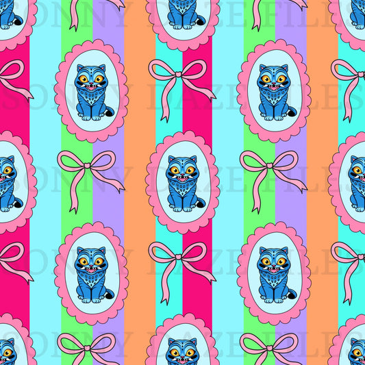Blue demon cat stripes