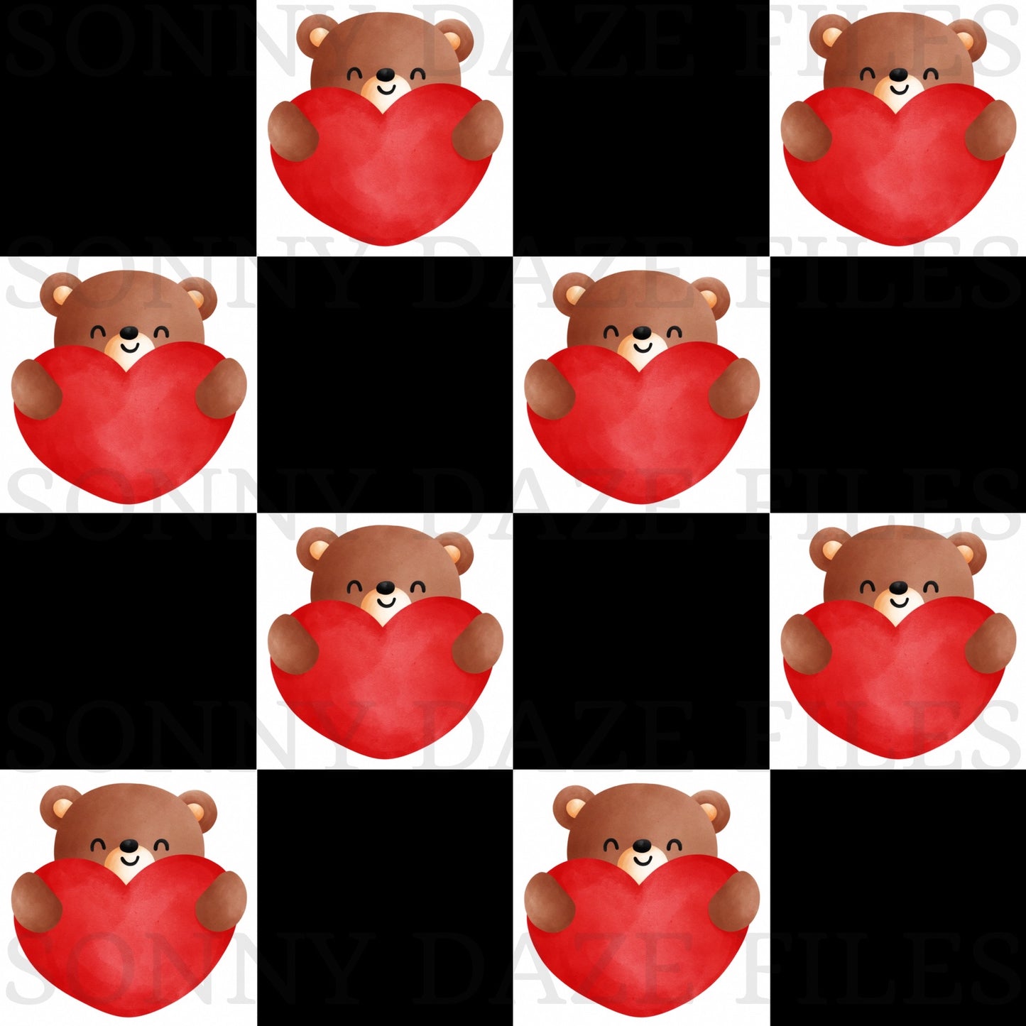 Checkered vday teddy