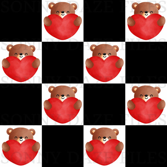 Checkered vday teddy