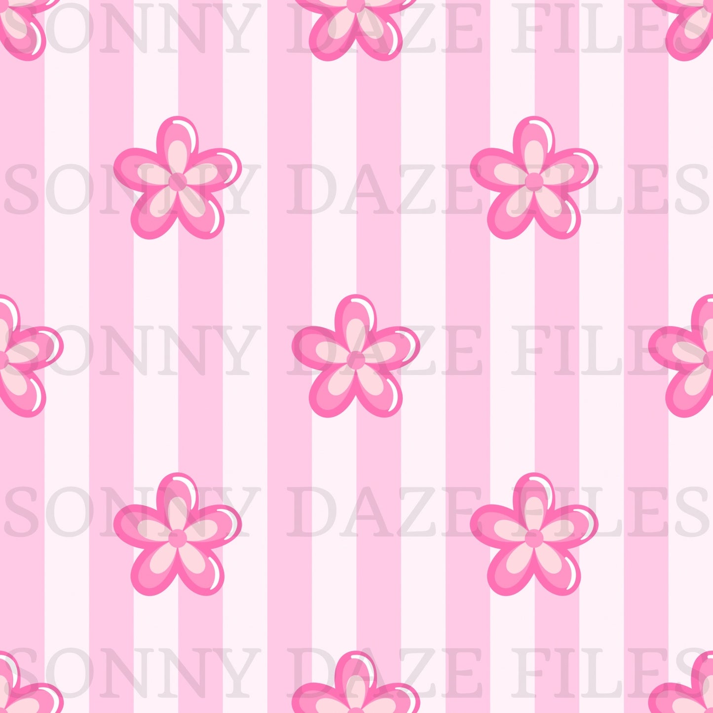 Pink flower stripes