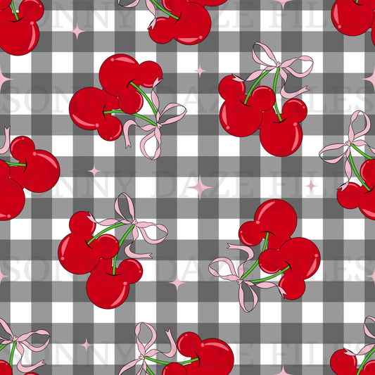 Mouse cherries gingham
