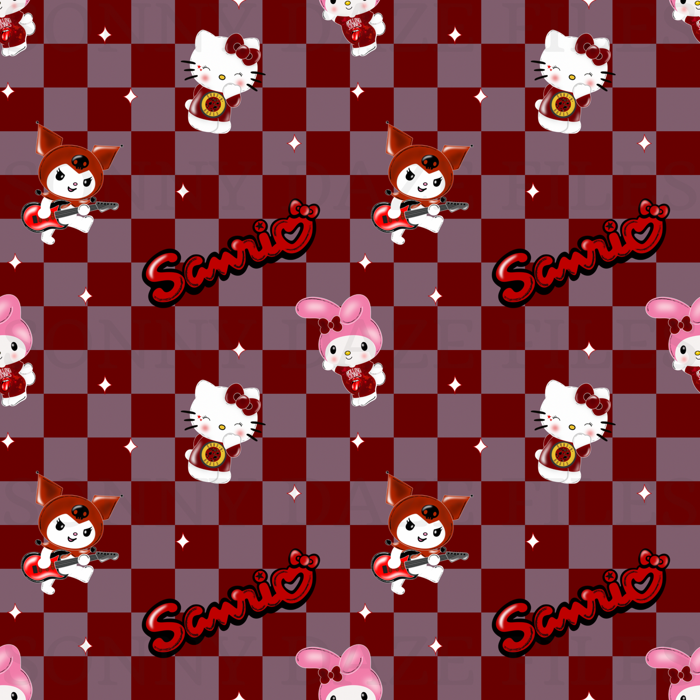 Rocker kitty checkered