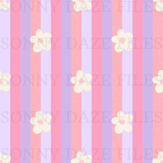 Flowers on stripes