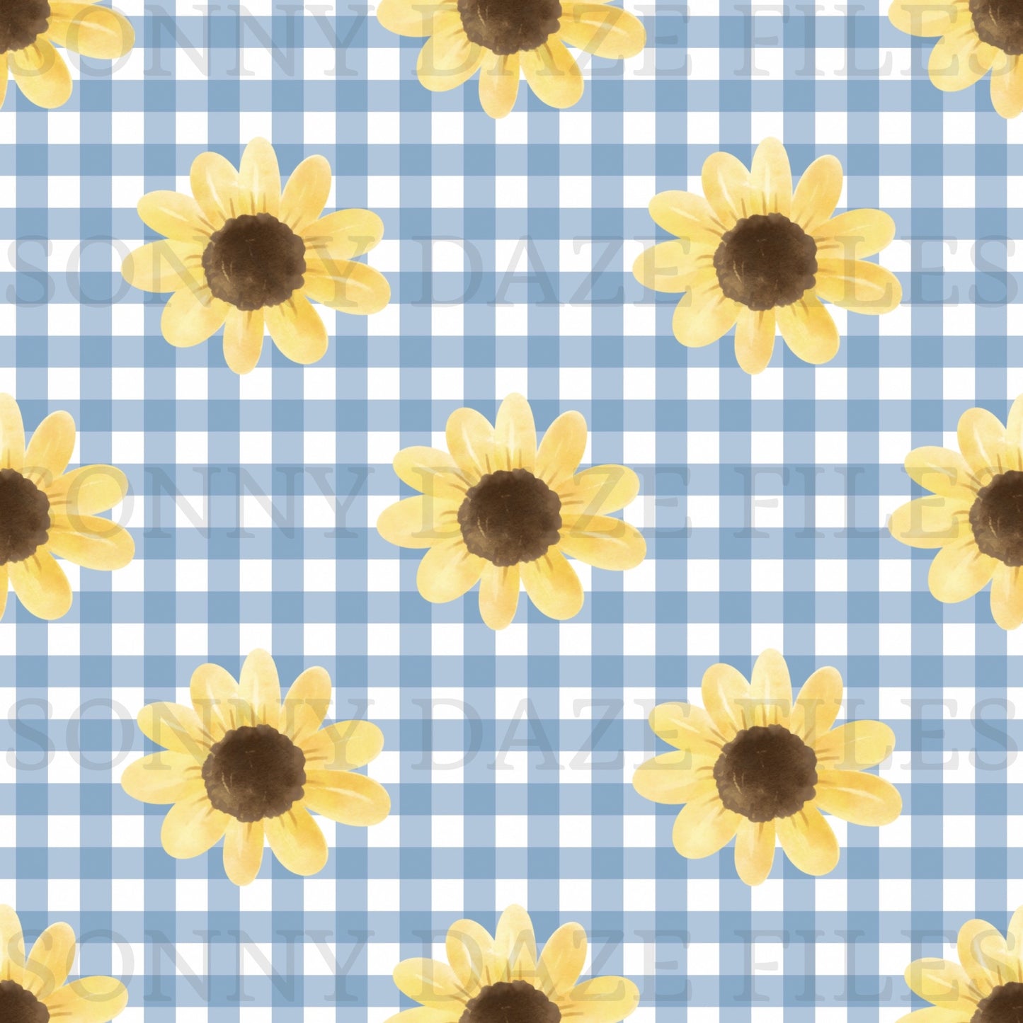 Flower on gingham