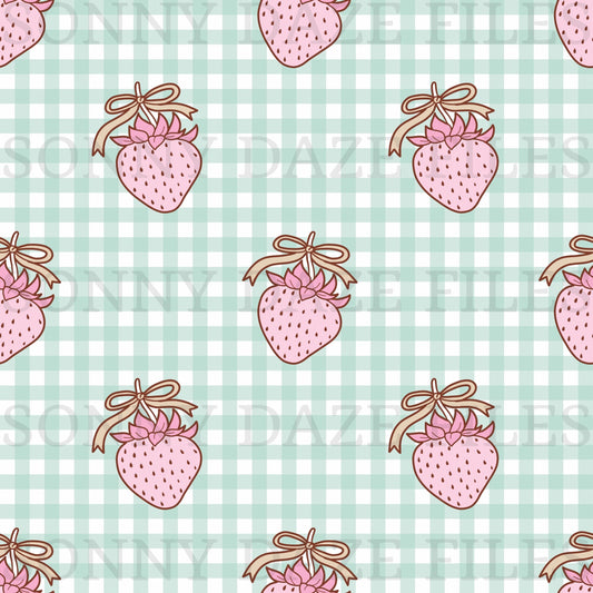 Coquette strawberry gingham