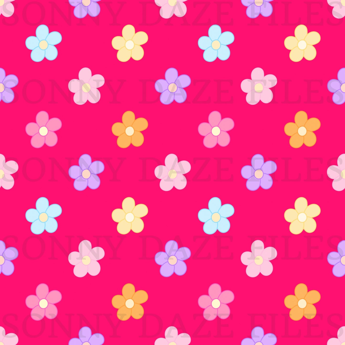 Multi color simple flowers