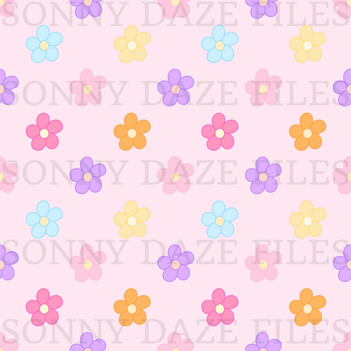 Multi color simple flowers