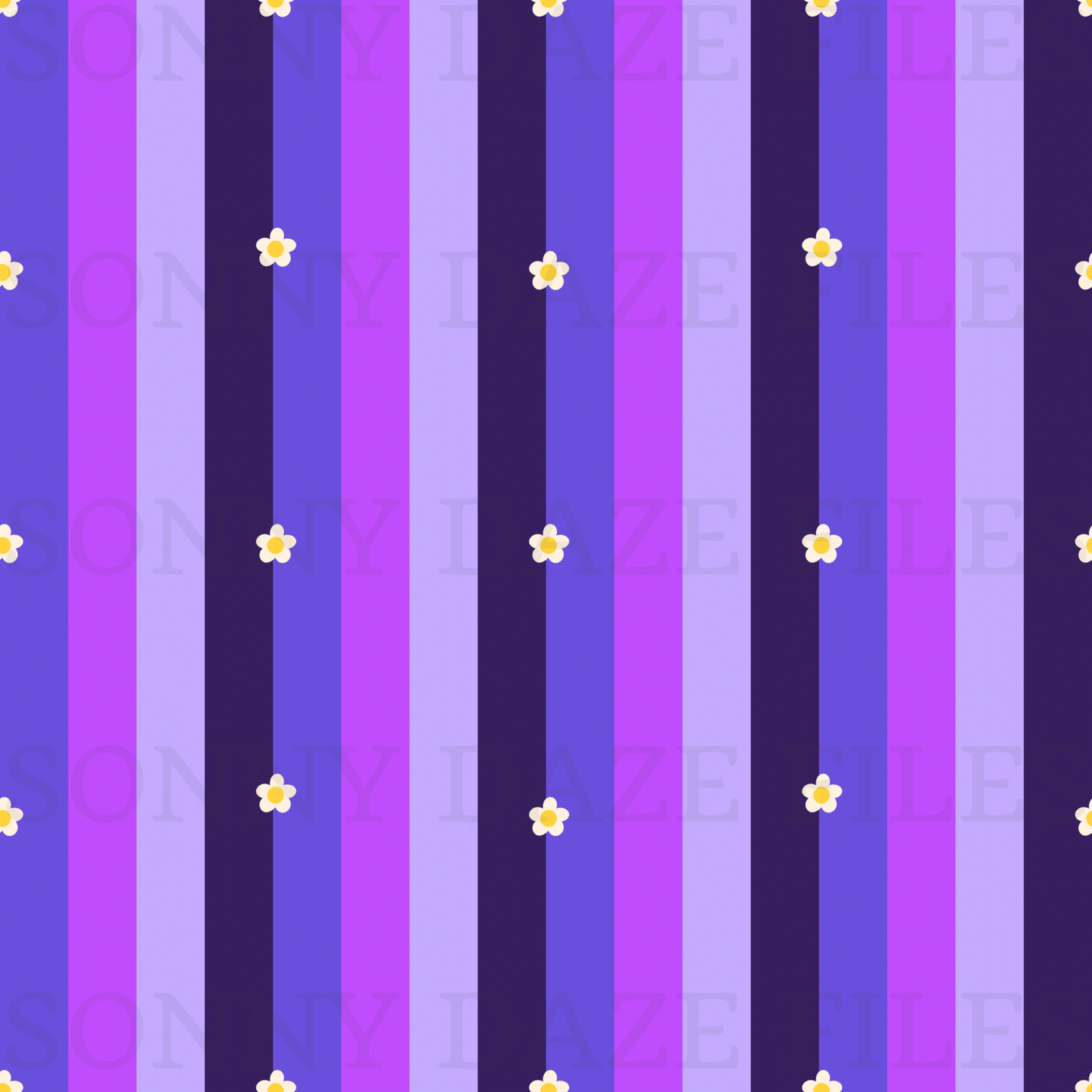Dainty flower on purple stripes