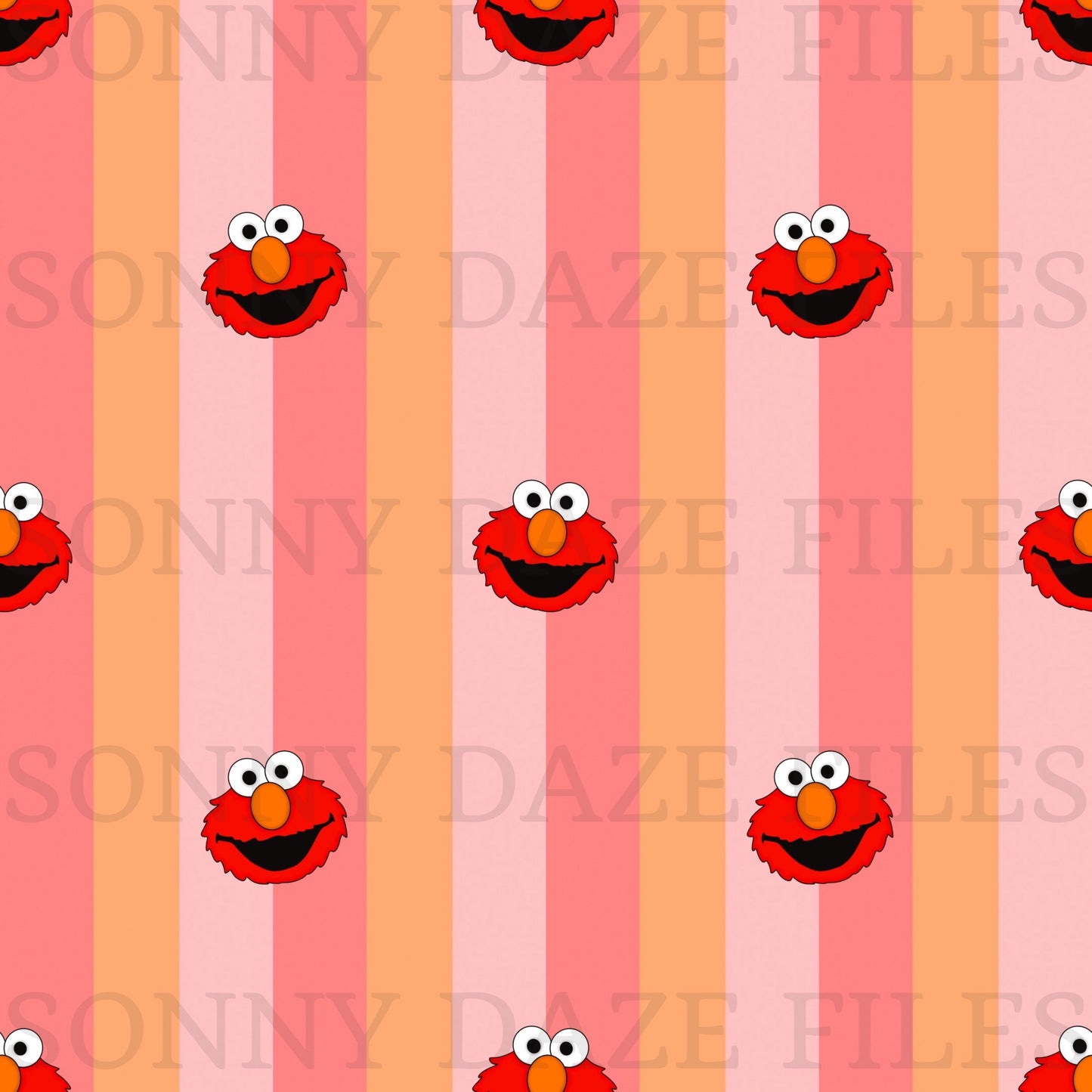 Red puppet monster stripes