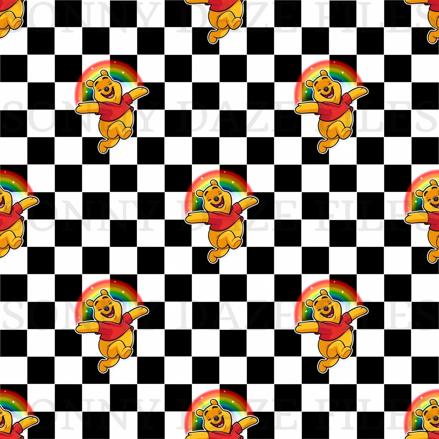 Rainbow bear checkered