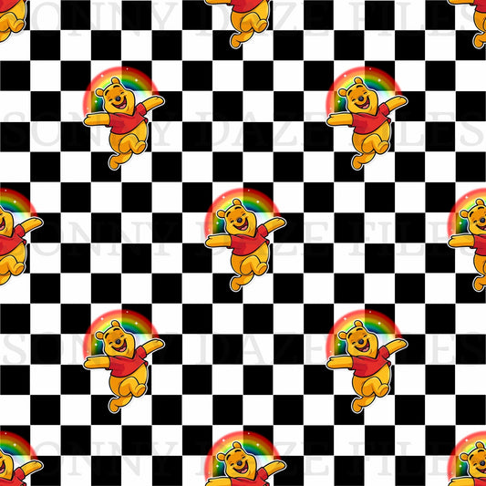 Rainbow bear checkered
