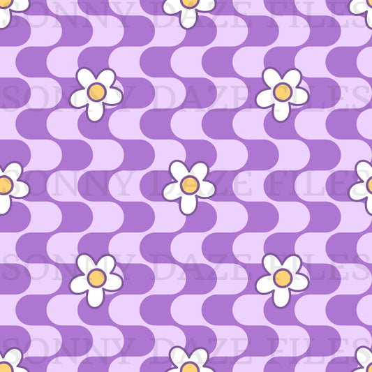 Flowers on wavy stripes